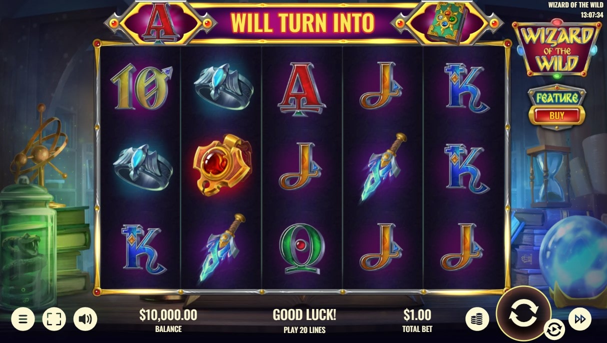 Wizard of the Wild Slot Grid and Symbols